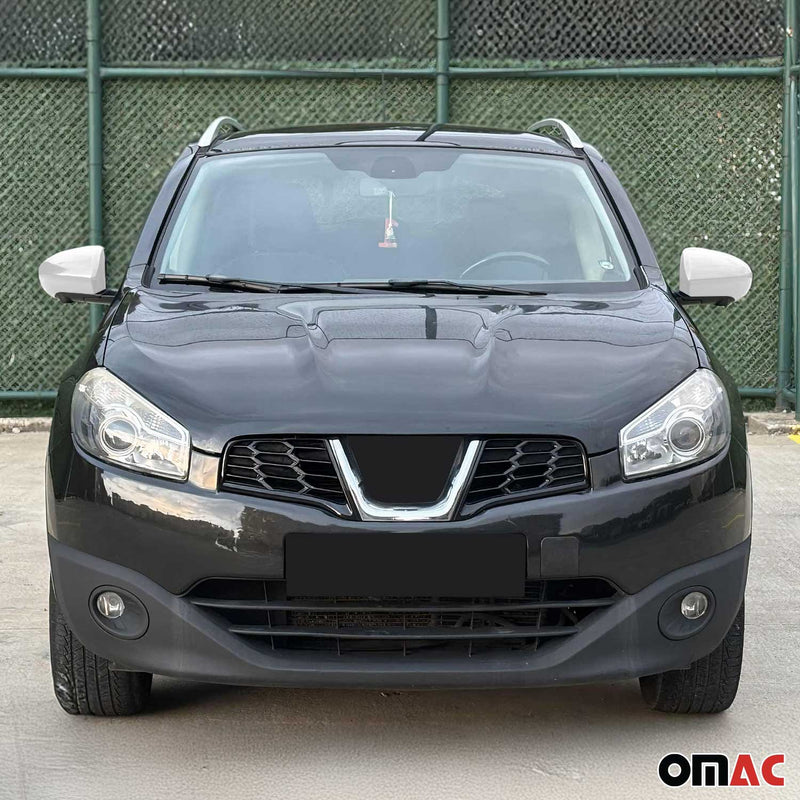 Calotte specchietti retrovisori per Nissan Qashqai +2 2008-2014 ABS cromato argento 