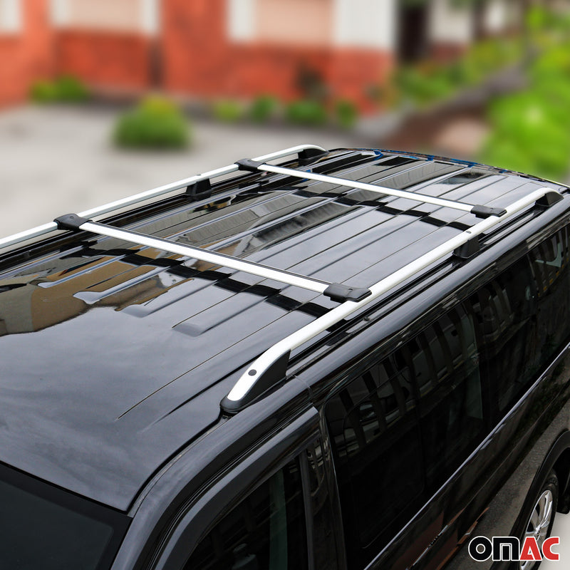 Barre portatutto + barre portatutto per Ford Tourneo Courier 2014-2024 alluminio argento 4x 