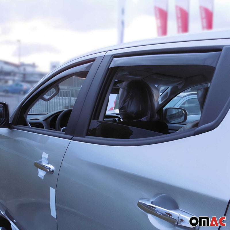 Deflettore antivento e antipioggia per Mitsubishi L200 2016-2025 acrilico scuro 4 pezzi