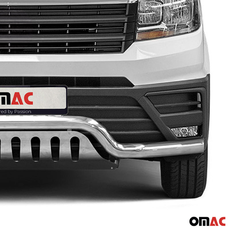 Protezione anteriore per VW Crafter 2017-2025 in acciaio inox con ABE argento 