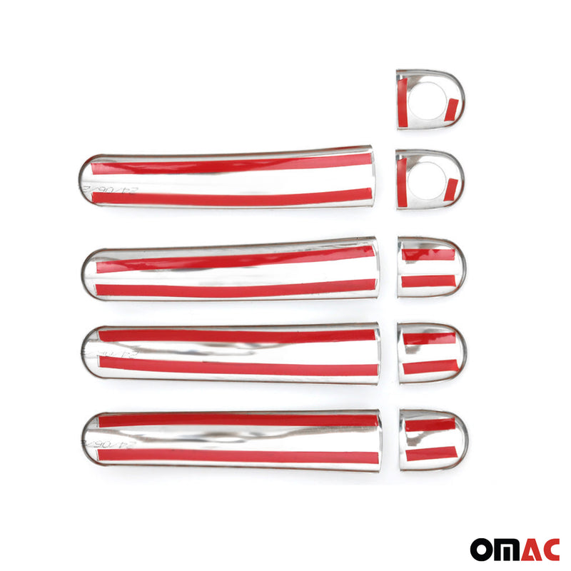 Copri maniglia porta, copri maniglia porta per Seat Mii 2011-2025 4 porte in acciaio inox argento 9 pezzi 