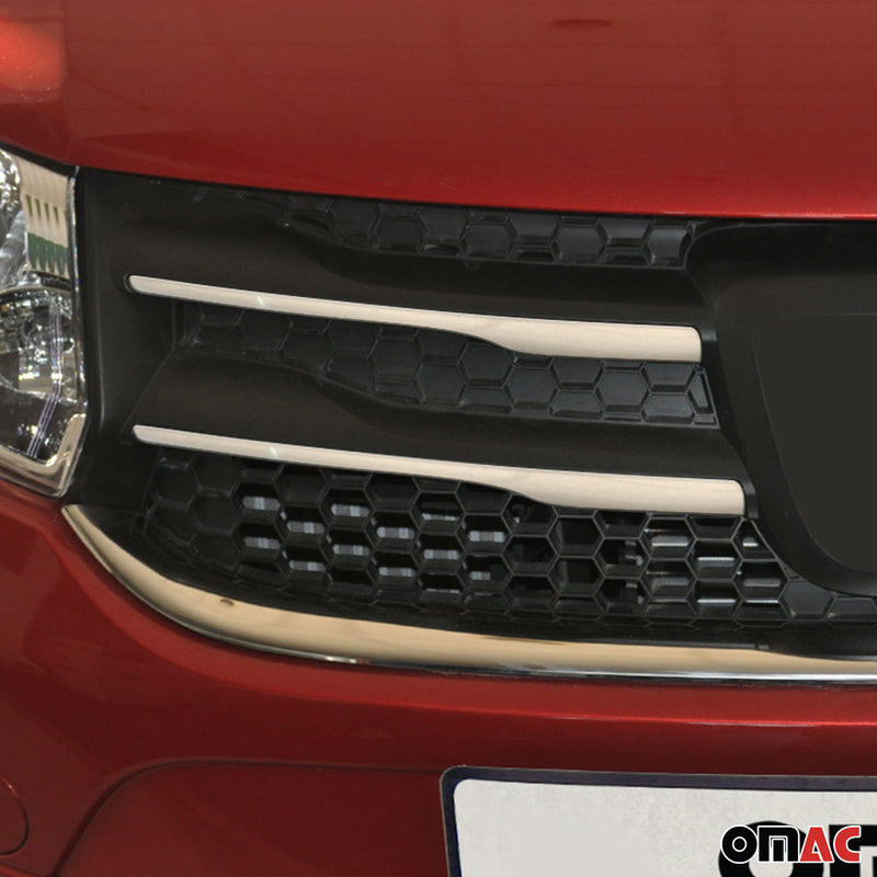 Set di strisce per griglia radiatore per Dacia Sandero 2012-2017 in acciaio inox argento