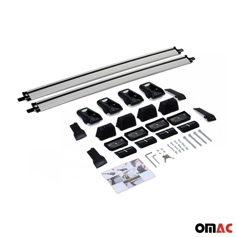 Base portapacchi in alluminio per Kia Soul 2020-2022 Grigio 2x 