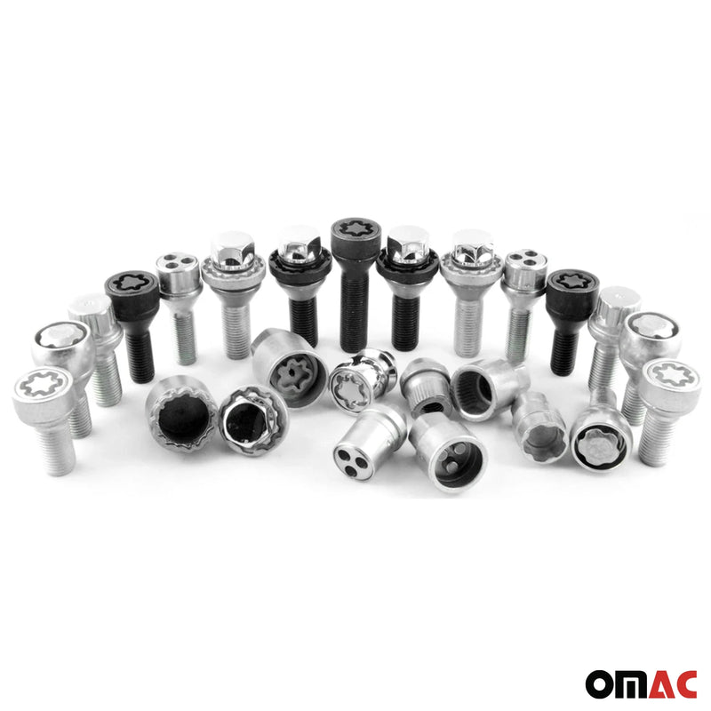 Bloccaggi ruote per BMW Serie 1 2011-2023 M14 x 1,25 sede sferica 28 mm 