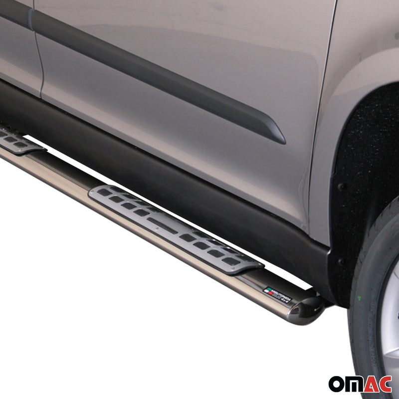 Minigonne laterali in acciaio inox per Skoda Yeti 2009-2013 Argento