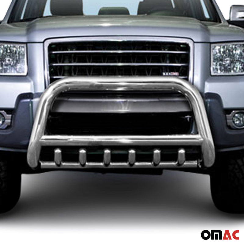 Barra di protezione anteriore in acciaio inox per Ford Ranger 2007-2012 con bull bar ABE argento 