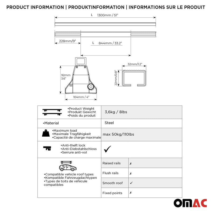 Portapacchi da tetto in acciaio Menabo per Mitsubishi L200 2014-2025 grigio 2x