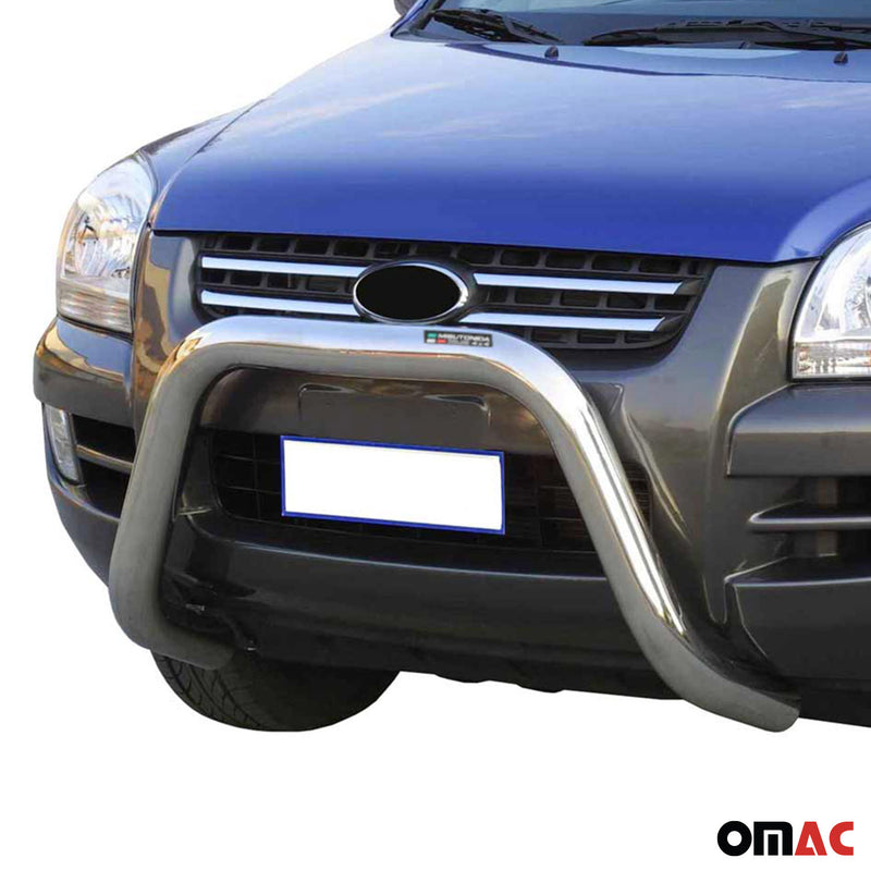 Protezione anteriore per Kia Sportage 2004-2008 ø76mm acciaio argento