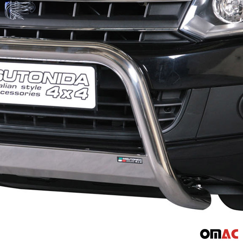 Protezione anteriore in acciaio inox per VW Amarok 2010-2021 grigio Ø 63 mm