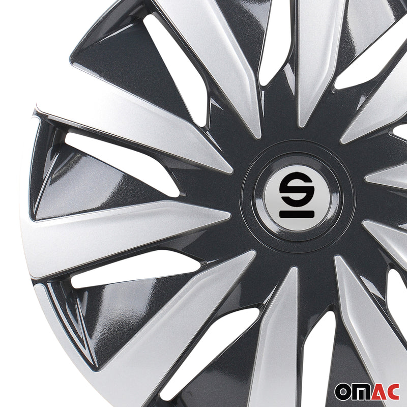 Coprimozzi Sparco 15 pollici Lazio grigio argento 4x