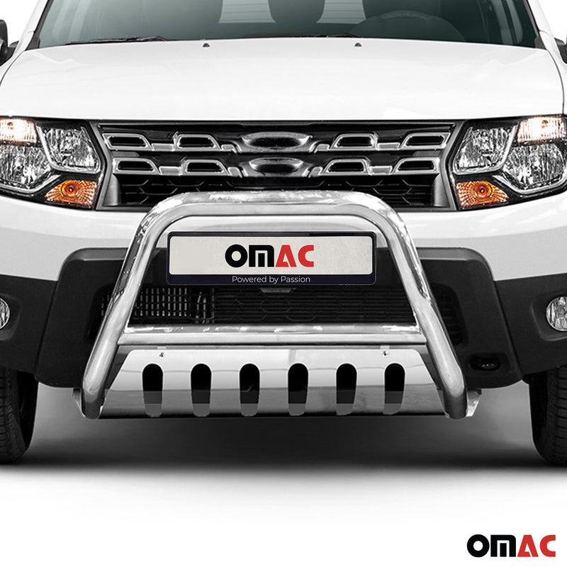 Frontbügel Frontschutzbügel für Dacia Duster 2010-2018 ABE Stahl Silber Glänzend