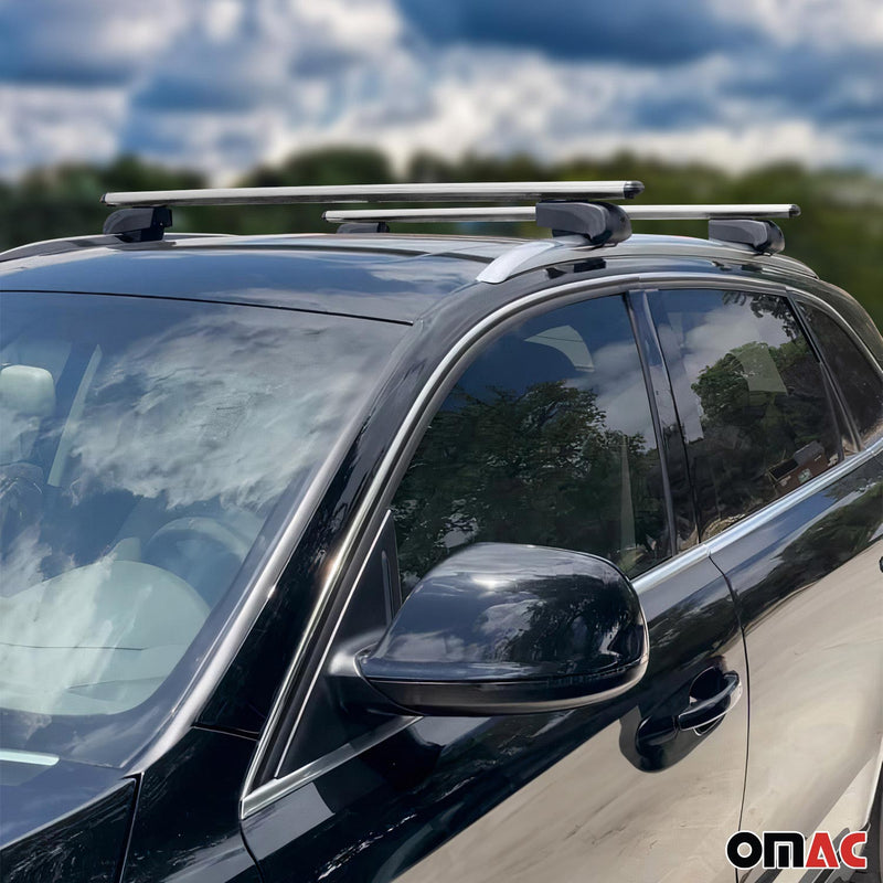 Portapacchi da tetto per Opel Mokka X 2015-2023 ABE alluminio argento 2x