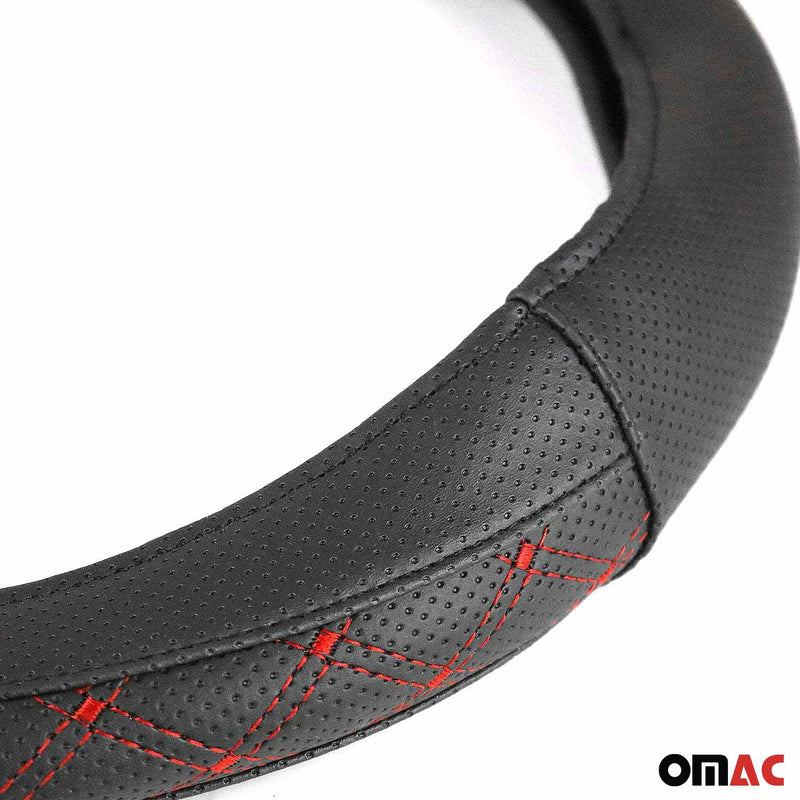 Coprivolante protezione volante coprivolante nero cuciture rosse Ø 38-40 cm