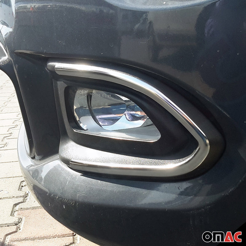 Cornice fendinebbia per Fiat 500X 2014-2024 in acciaio inox argento 2 pezzi