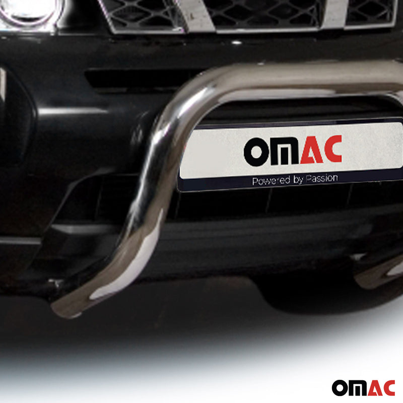 Protezione anteriore per Nissan X-Trail 2010-2014 con ABE acciaio argento 