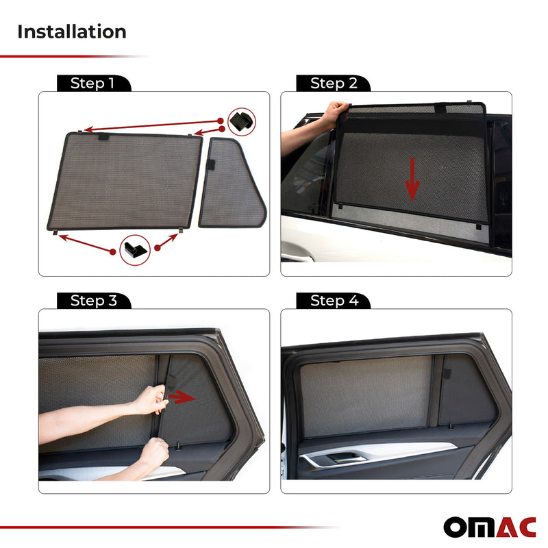 Tendine parasole per Mercedes Classe C S204 2007-2014 porte posteriori 4 pezzi