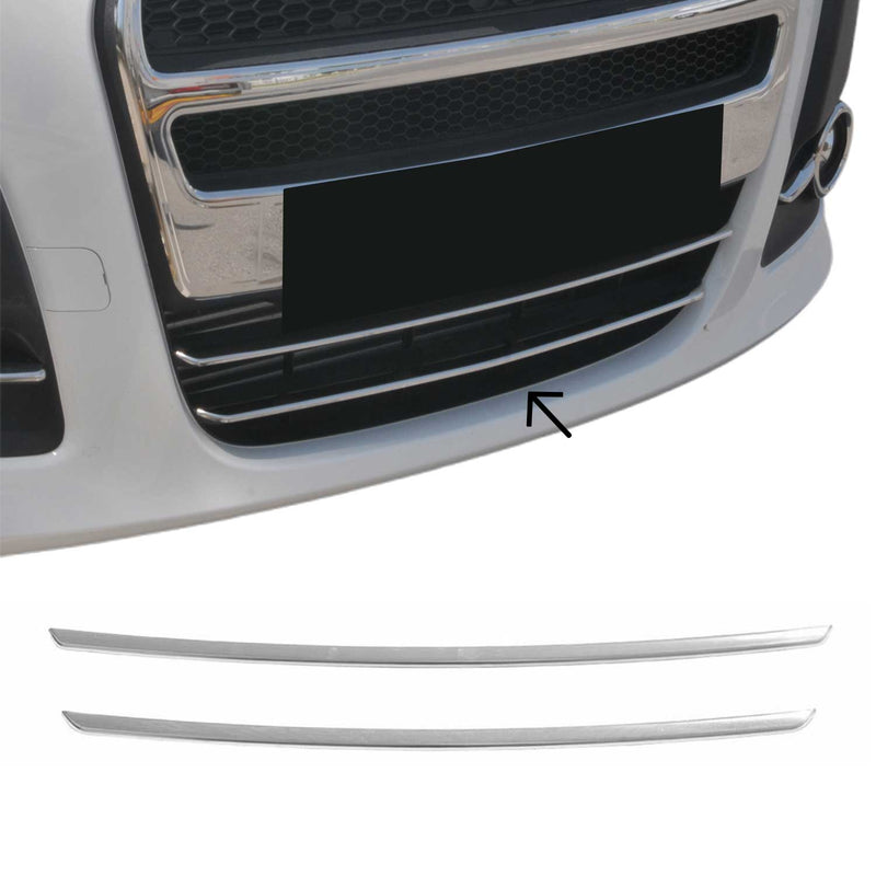 Strisce griglia radiatore per Fiat Doblo 2010-2014 acciaio inox argento 2 pezzi 