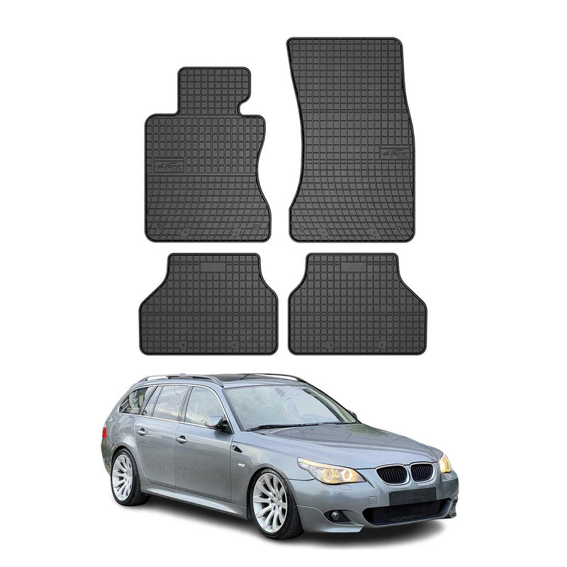 Tappetini in gomma per BMW Serie 5 E60 E61 Limo Touring 2003-2010, neri, 4 pezzi