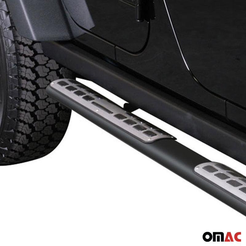 Minigonne laterali in acciaio, tubi sottoporta per Jeep Wrangler 2007-2018, neri