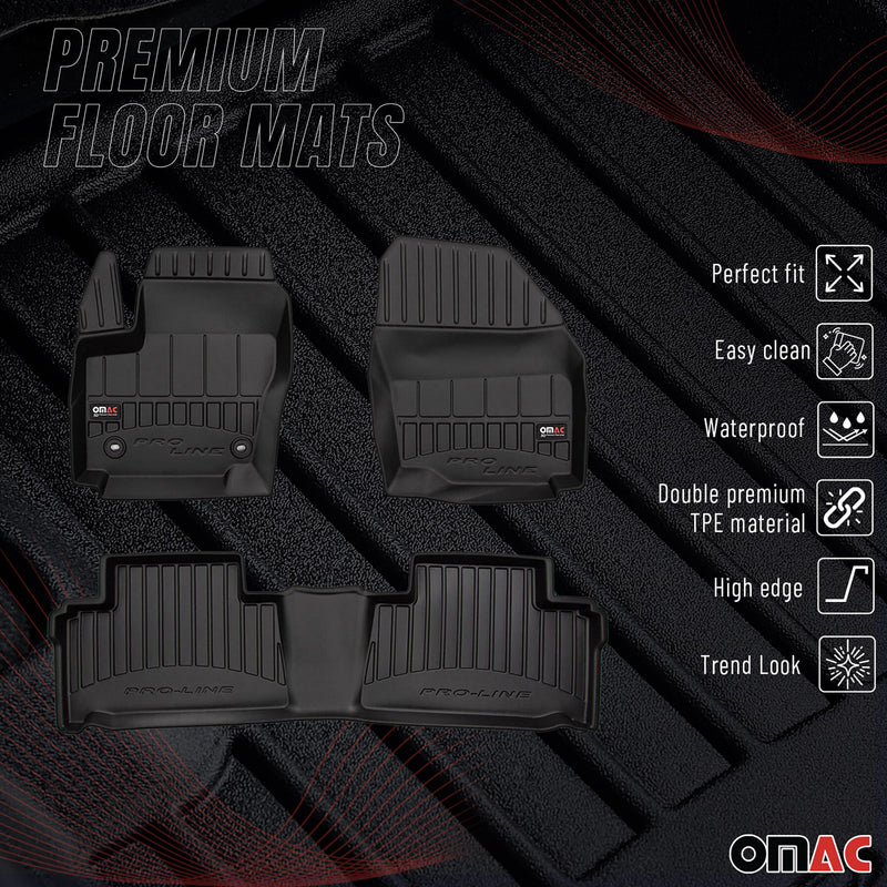 Tappetini Ford Galaxy 2006-2015 in TPE nero, 3 pezzi