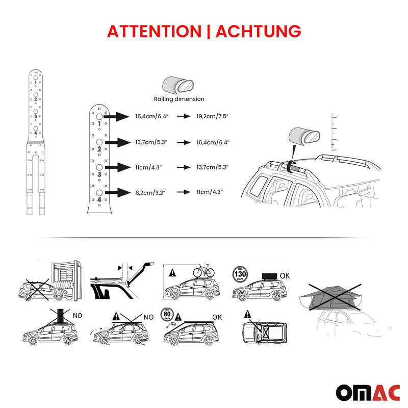 Portapacchi da tetto per Isuzu D-Max 2012-2019 4 porte alluminio argento 2 pezzi ABE