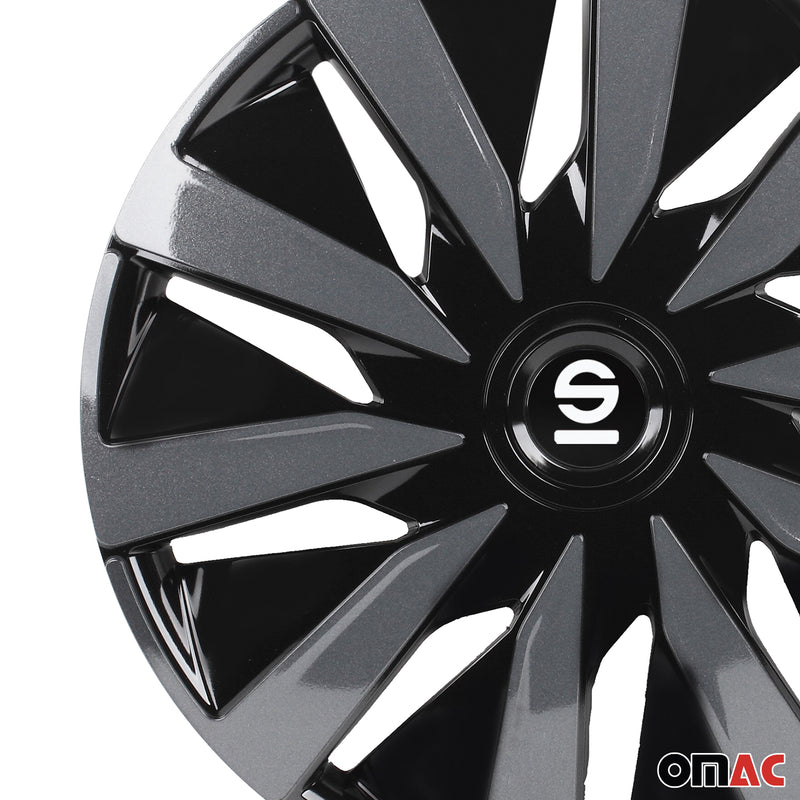 Coprimozzi Sparco 14 pollici Lazio Nero Grigio 4 pezzi