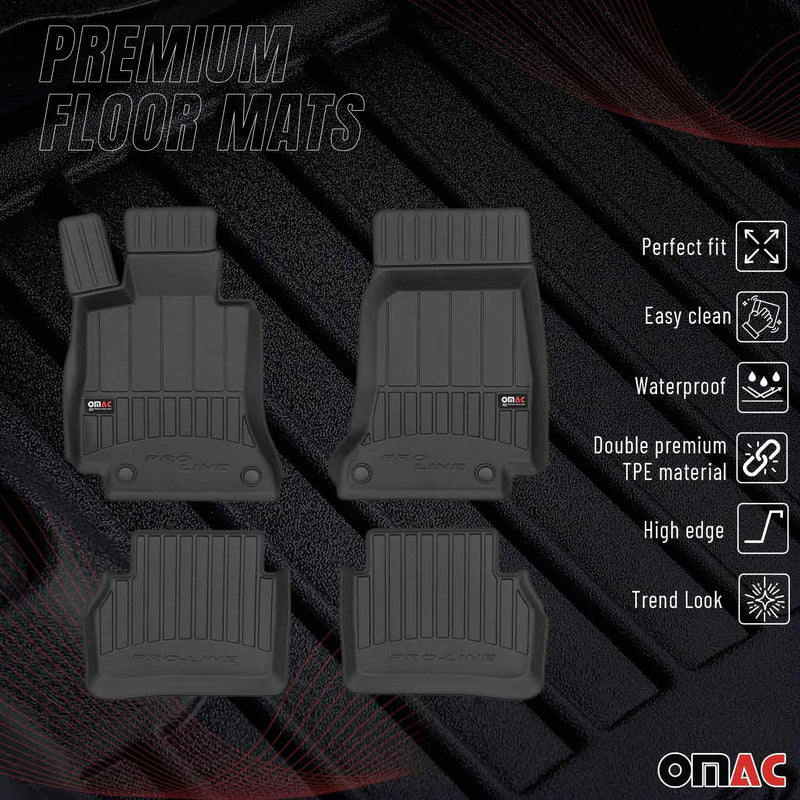 Tappetini Mercedes Classe E W213 S213 2016-2024 in TPE nero, 4 pezzi