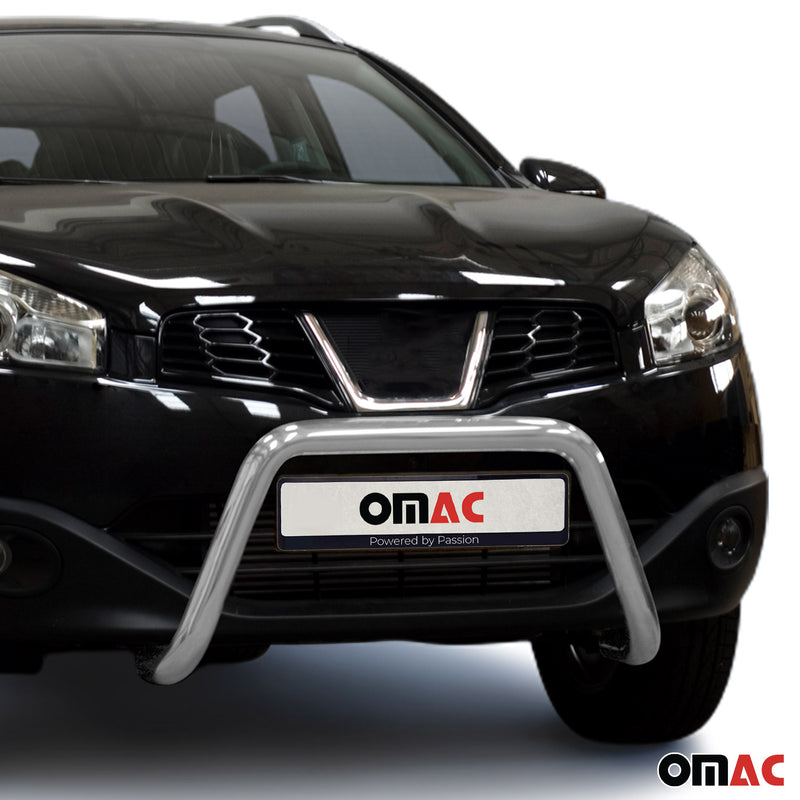 Protezione anteriore per Nissan Qashqai 2010-2013 con ABE acciaio argento 