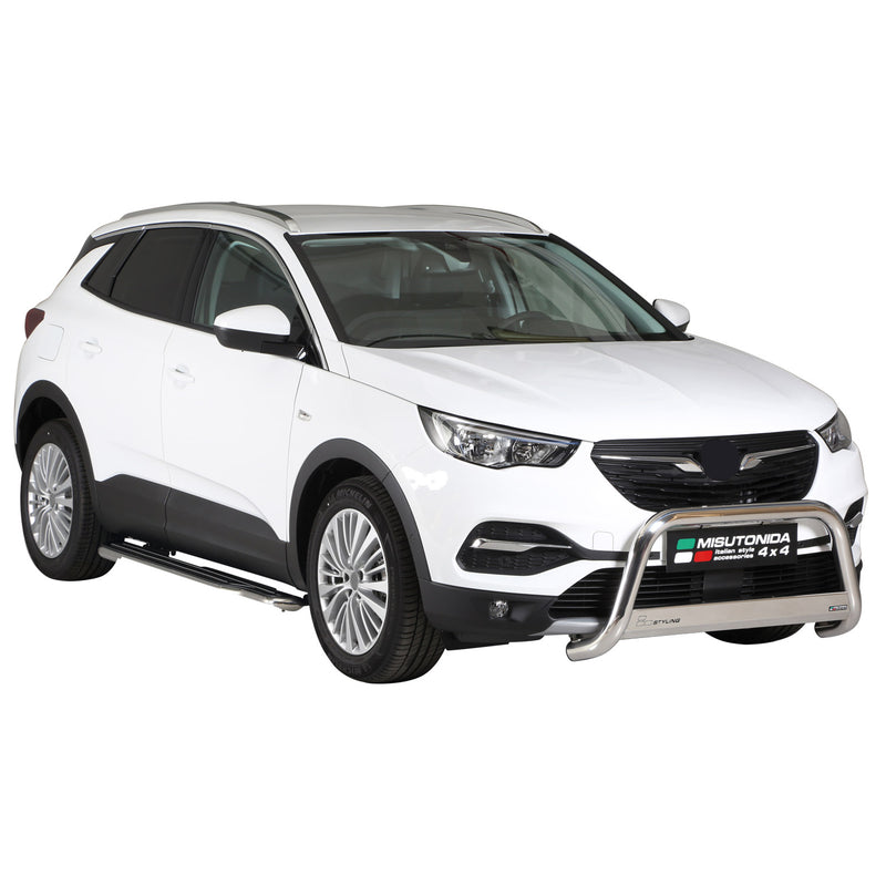 Barra di protezione anteriore per Opel Grandland X 2017-2021 ø63mm acciaio argento 