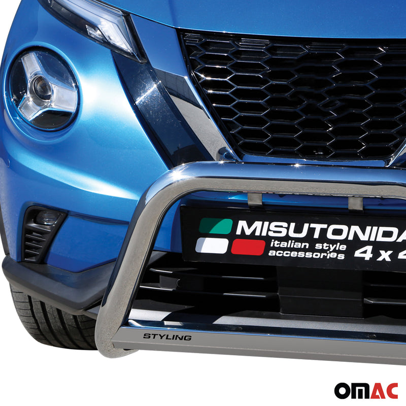 Protezione anteriore per Nissan Juke 2020-2025 ø63mm acciaio argento 