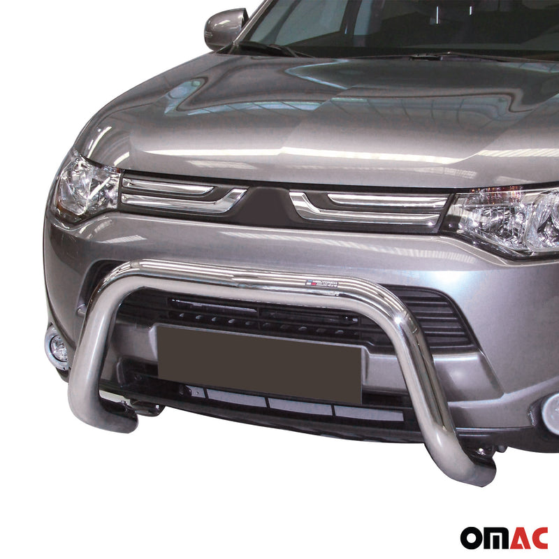 Protezione anteriore per Mitsubishi Outlander 2013-2015 ø76 acciaio argento