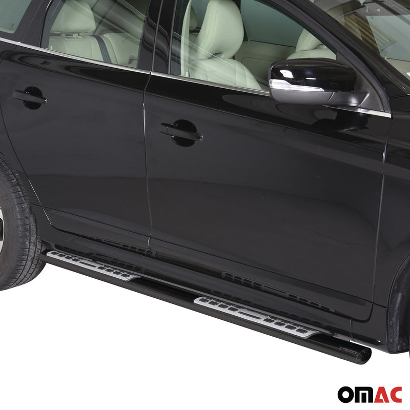 Edelstahl Seitenschweller Schwellerrohre für Volvo XC60 2014-2017 Schwarz