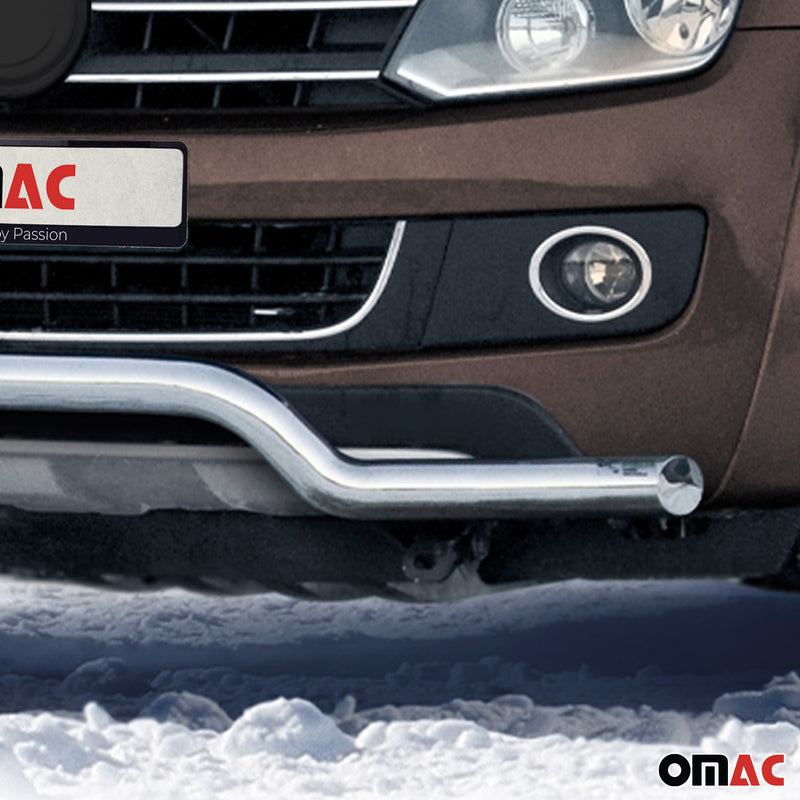 Barra di protezione anteriore per VW Amarok 2010-2016 con ABE in acciaio argento 