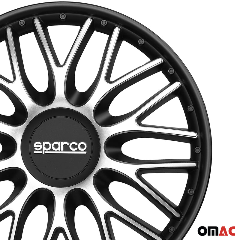 Coprimozzi Sparco 15 pollici Roma argento nero 4 pezzi