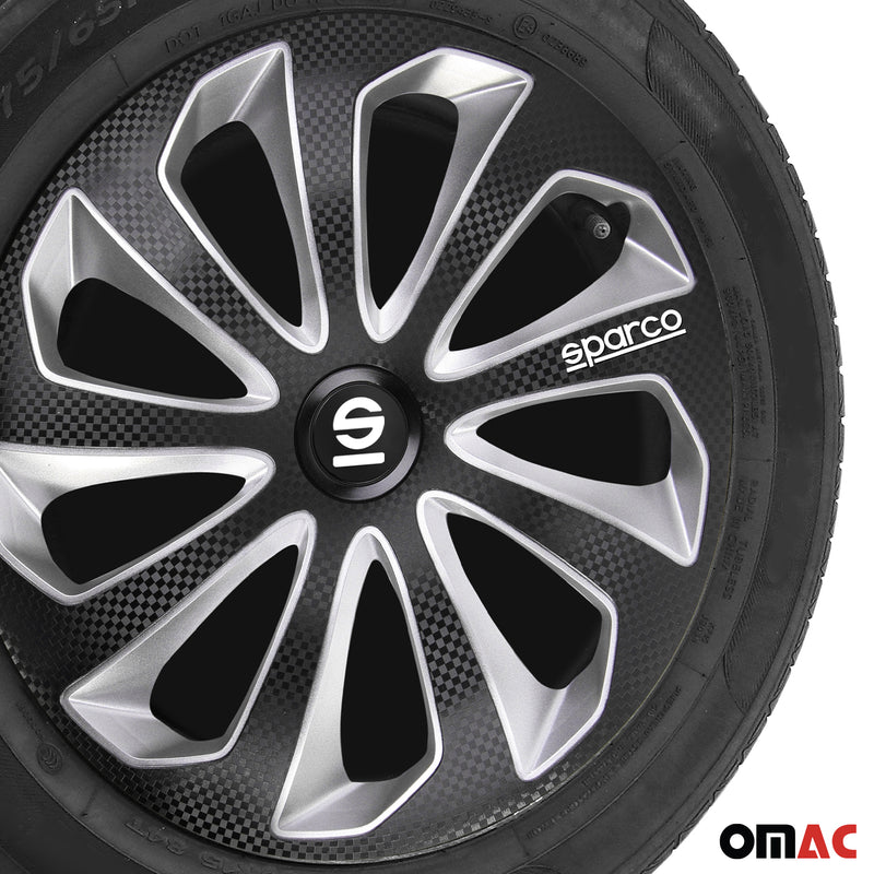 Coprimozzi Sparco 16 pollici Sicilia Nero Carbonio Argento 4 pezzi