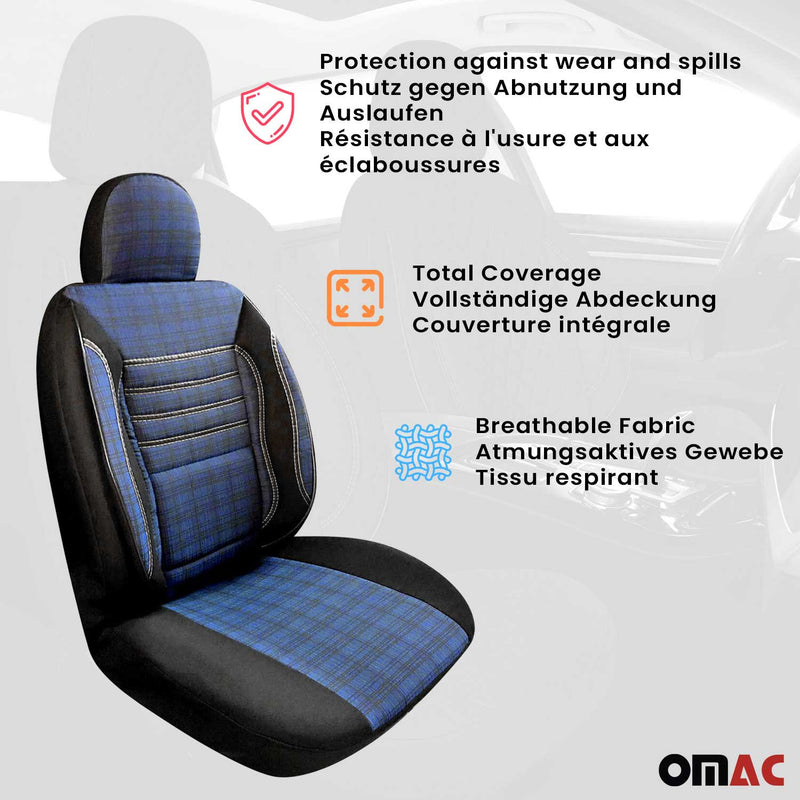 Coprisedili per VW T6 T6.1 Transporter 2015-2025 Nero Blu 1 posto
