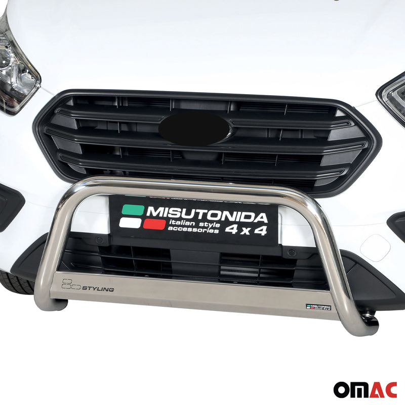Bullbar per Ford Transit Custom Passo Corto 2018-2021 Grigio Ø 63 mm