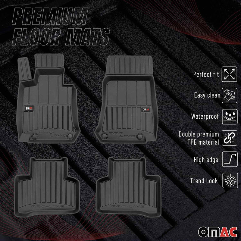 Tappetini Mercedes EQC N293 2020-2024 in TPE nero, 4 pezzi