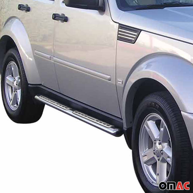 Minigonne laterali in acciaio inossidabile per Dodge Nitro 2006-2011 Argento