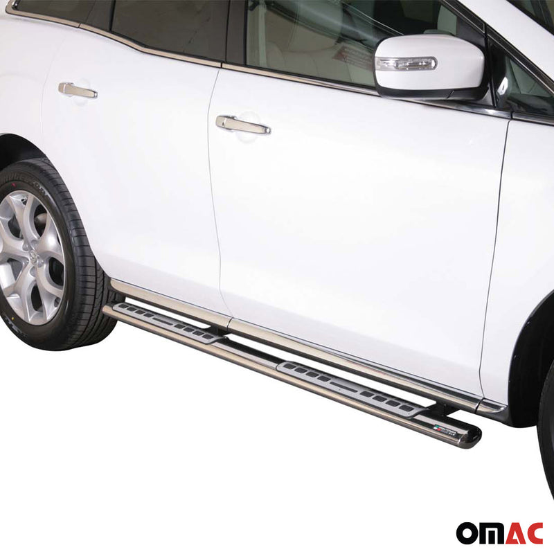 Minigonne laterali in acciaio inossidabile per Mazda CX-7 2010-2012 Argento