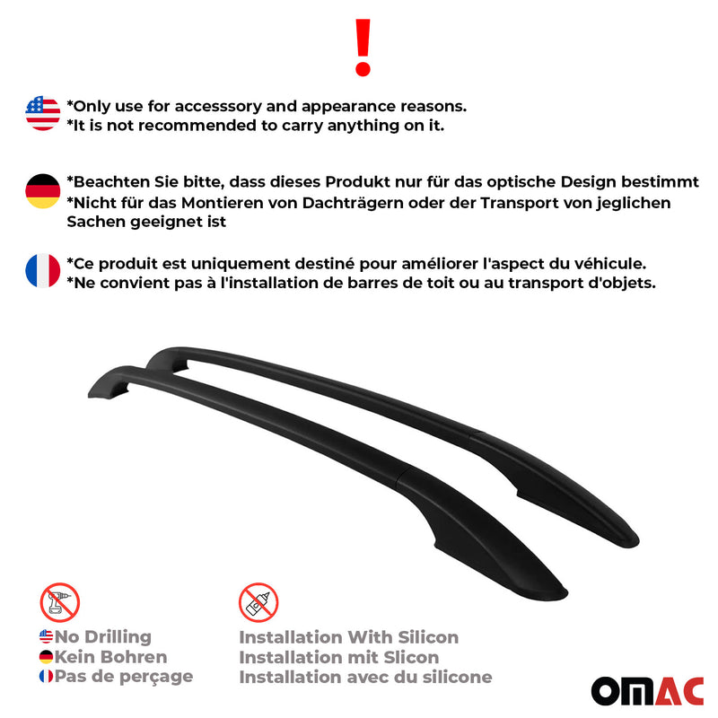 Barre portatutto in alluminio per Nissan Qashqai 2007-2014 Nero 2x