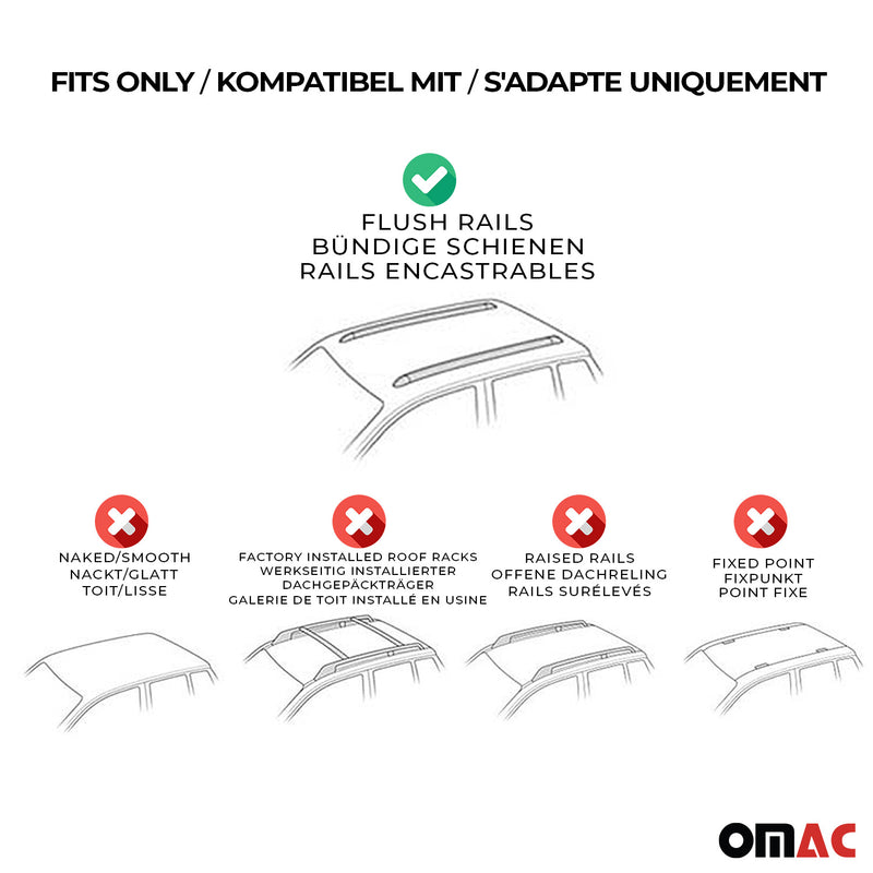 Dachträger für Seat Tarraco 2019-2025 Gepäckträger 100kg Aluminium Grau