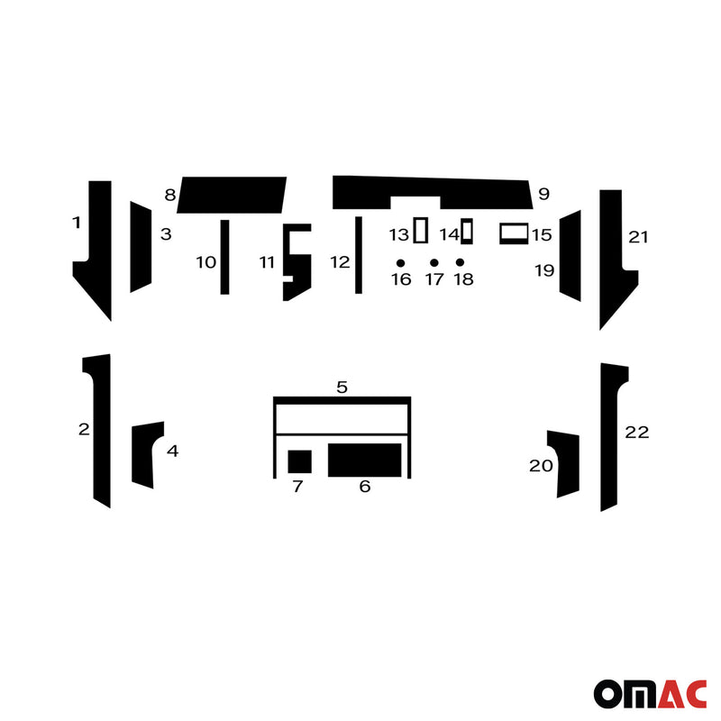 Decorazione interna abitacolo per BMW Serie 5 E34 1987-1995 effetto carbonio 22 pezzi