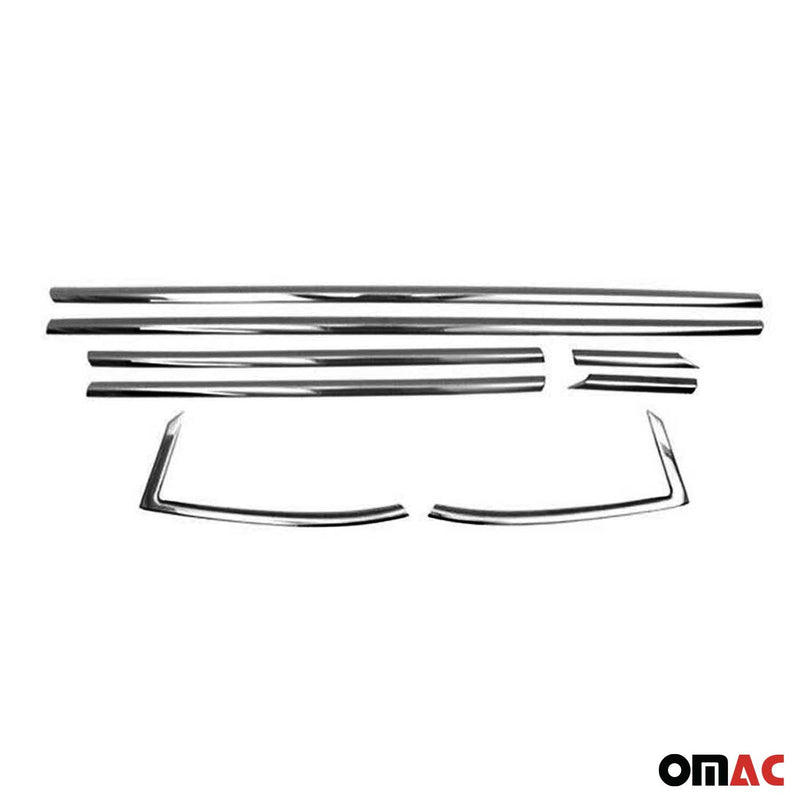 Listelli decorativi per finestrini Opel Astra K hatchback in acciaio inox scuro, 8 pezzi 