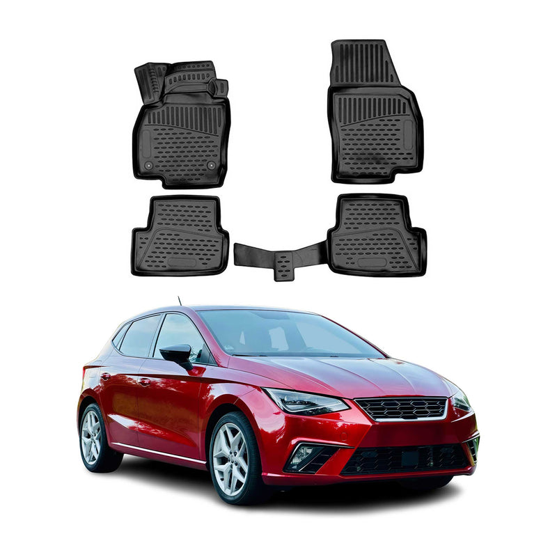 Tappetini Seat Ibiza 2017-2025 TPE Nero 4 pezzi 