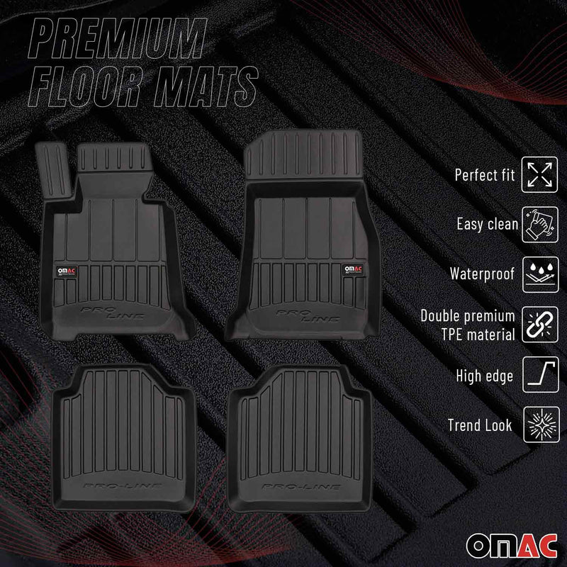 Tappetini in TPE neri per BMW Serie 3 GT F34 2012-2023, 4 pezzi