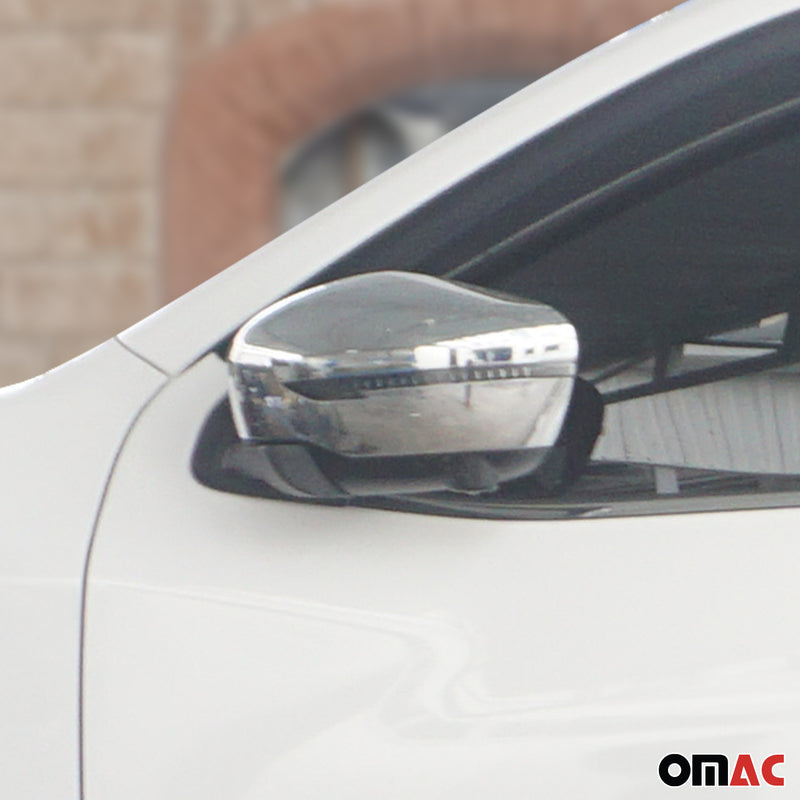 Calotte per specchietti retrovisori per Nissan Navara 2016-2020 in acciaio inox argento, 2 pezzi
