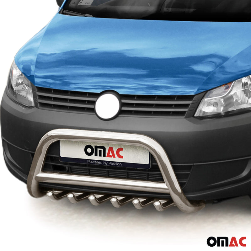 Protezione anteriore per VW Caddy 2010-2018 con ABE acciaio argento 
