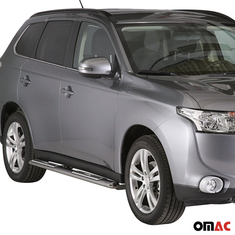 Minigonne laterali in acciaio inox per Mitsubishi Outlander 2013-2025 Grigio