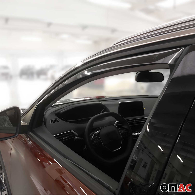 Deflettore antivento e antipioggia per Opel Grandland X 2016-2025 acrilico scuro 2 pezzi